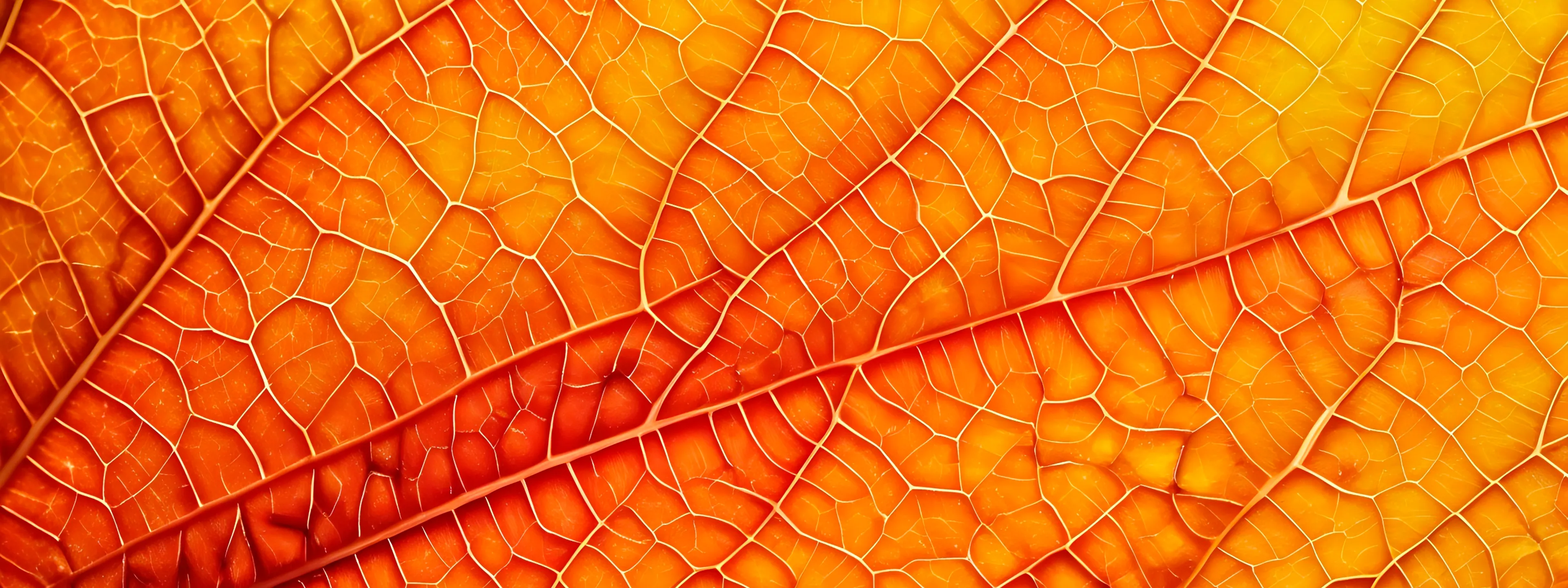 Makroaufnahme eines orange farbenen Blattes